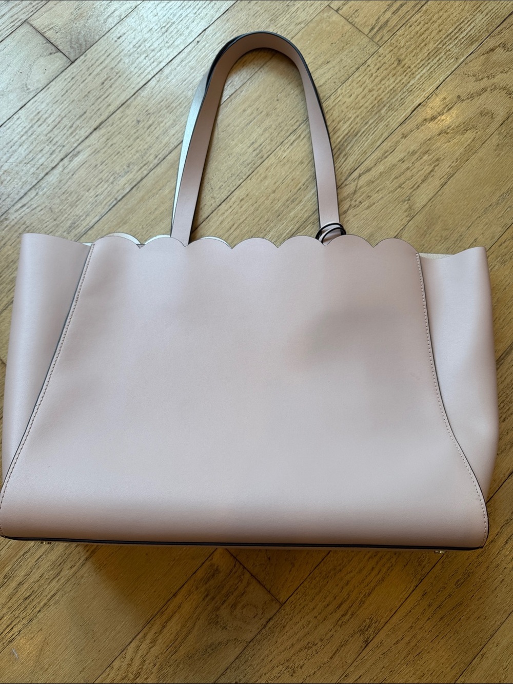 kate spade pale pink scallop-edge leather tote - Picture 7 of 13